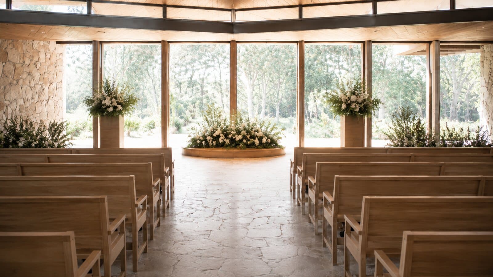 Secular funerals in Australia: a light-filled non-religious chapel with garden views