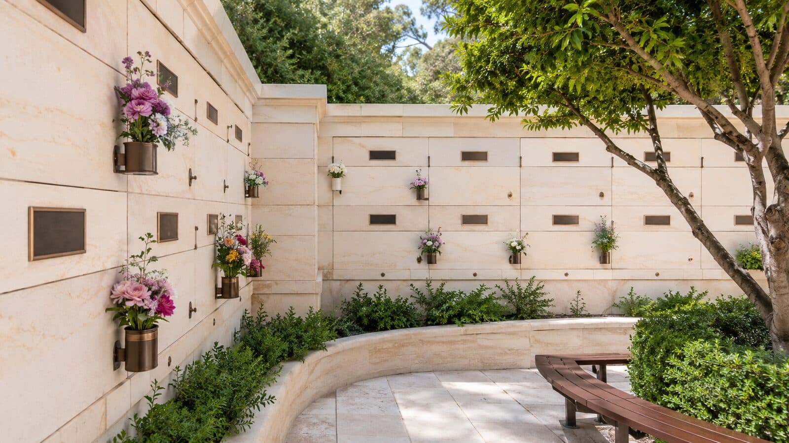 What to do with ashes in Australia: a columbarium memorial wall with ashes niches