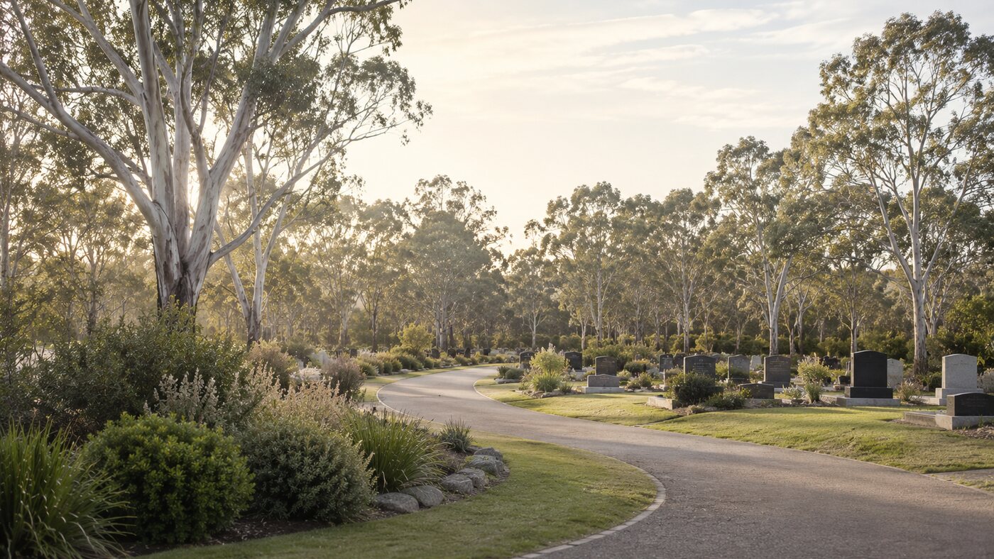A peaceful Australian memorial garden among native plantings