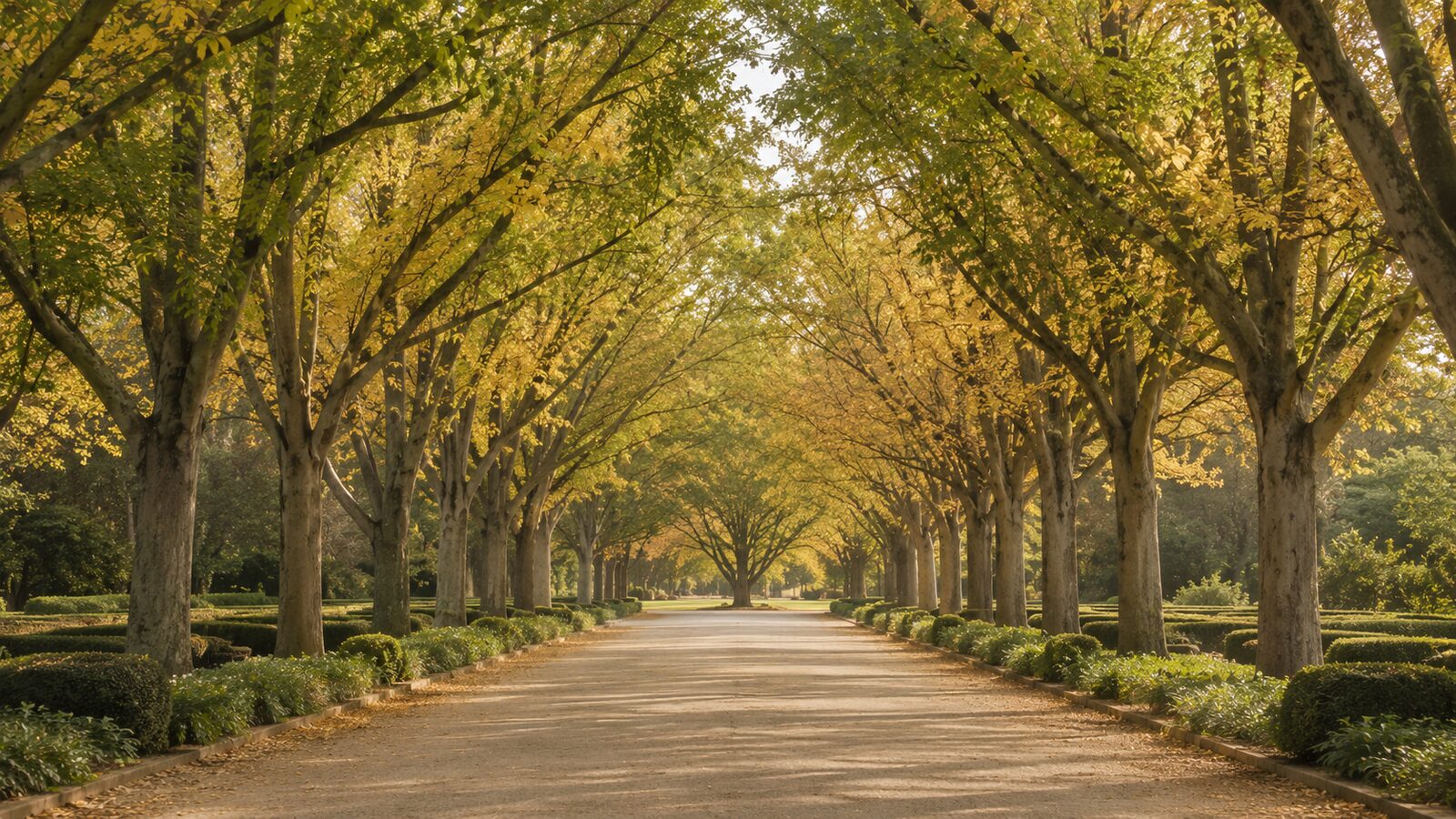 Funeral costs in Victoria: a golden autumn tree avenue in a memorial park