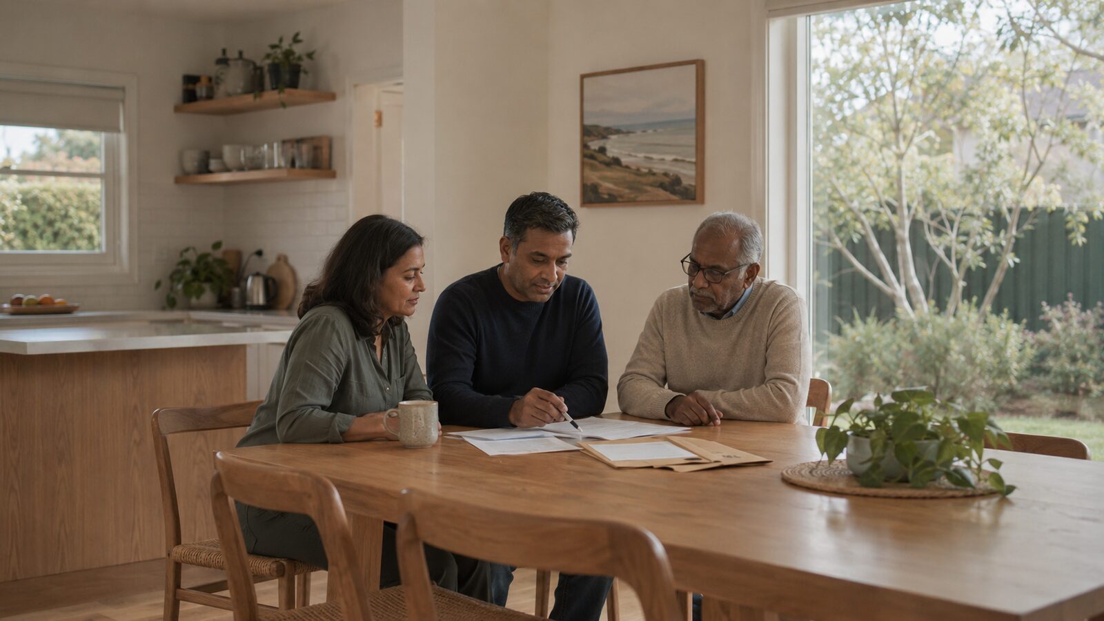 Registering a death in the ACT: a multi-generation family reviewing documents at home