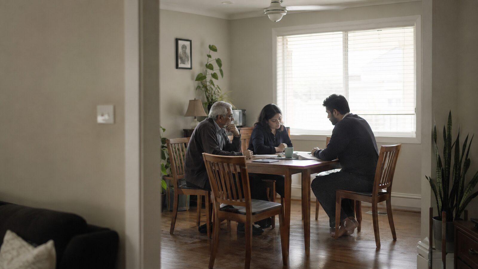 Registering a death in the Northern Territory: a family reviewing paperwork at home