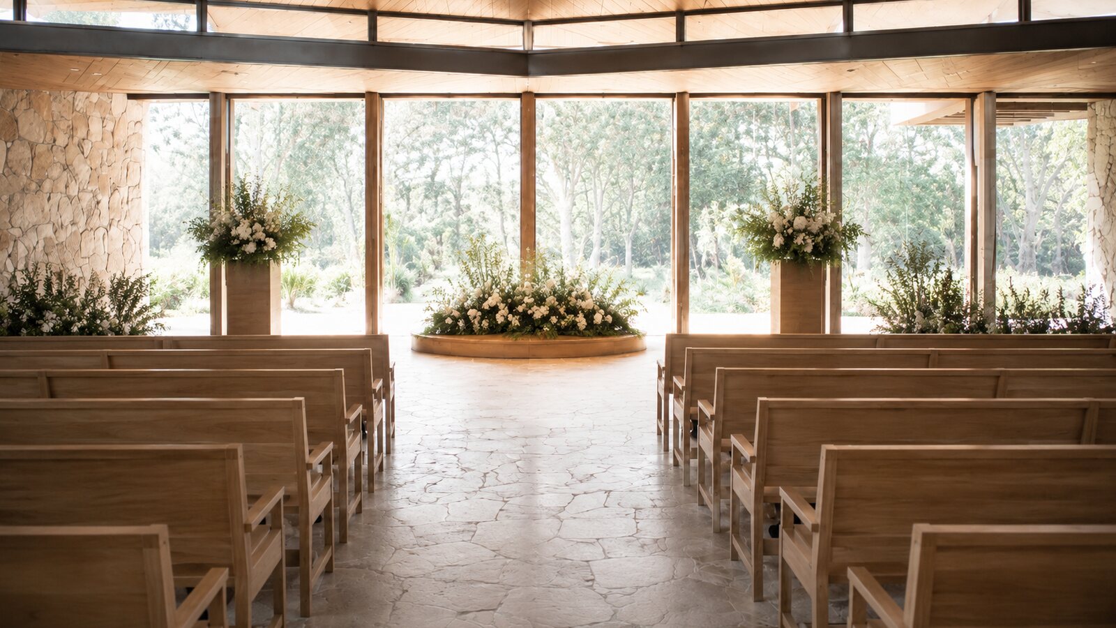 Secular funerals in Australia: a light-filled non-religious chapel with garden views