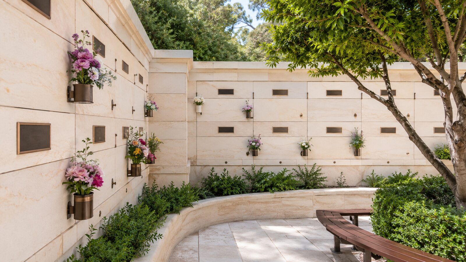 What to do with ashes in Australia: a columbarium memorial wall with ashes niches